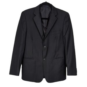 Robert Allan Pinstripe Blazer Suit Jacket Boys Youth Size 16 Black Graduation